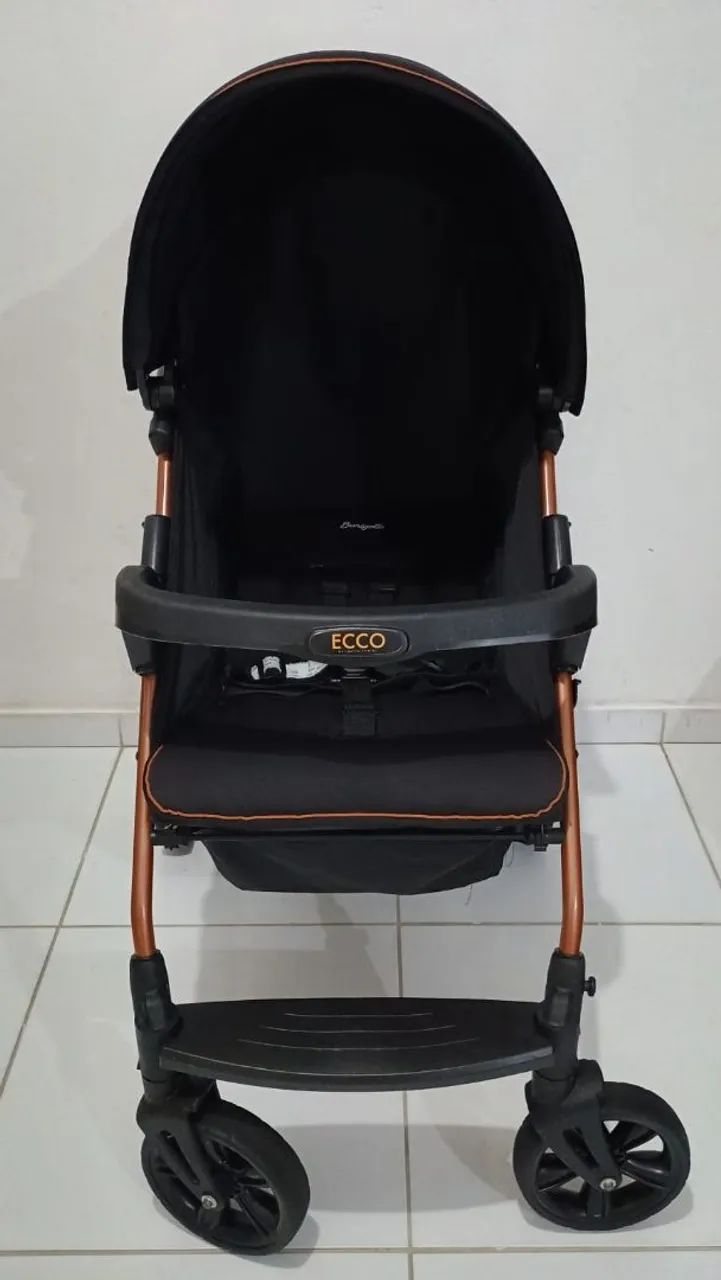 Carrinho de Bebê Burigotto Ecco Preto/Bronze - Foto 3