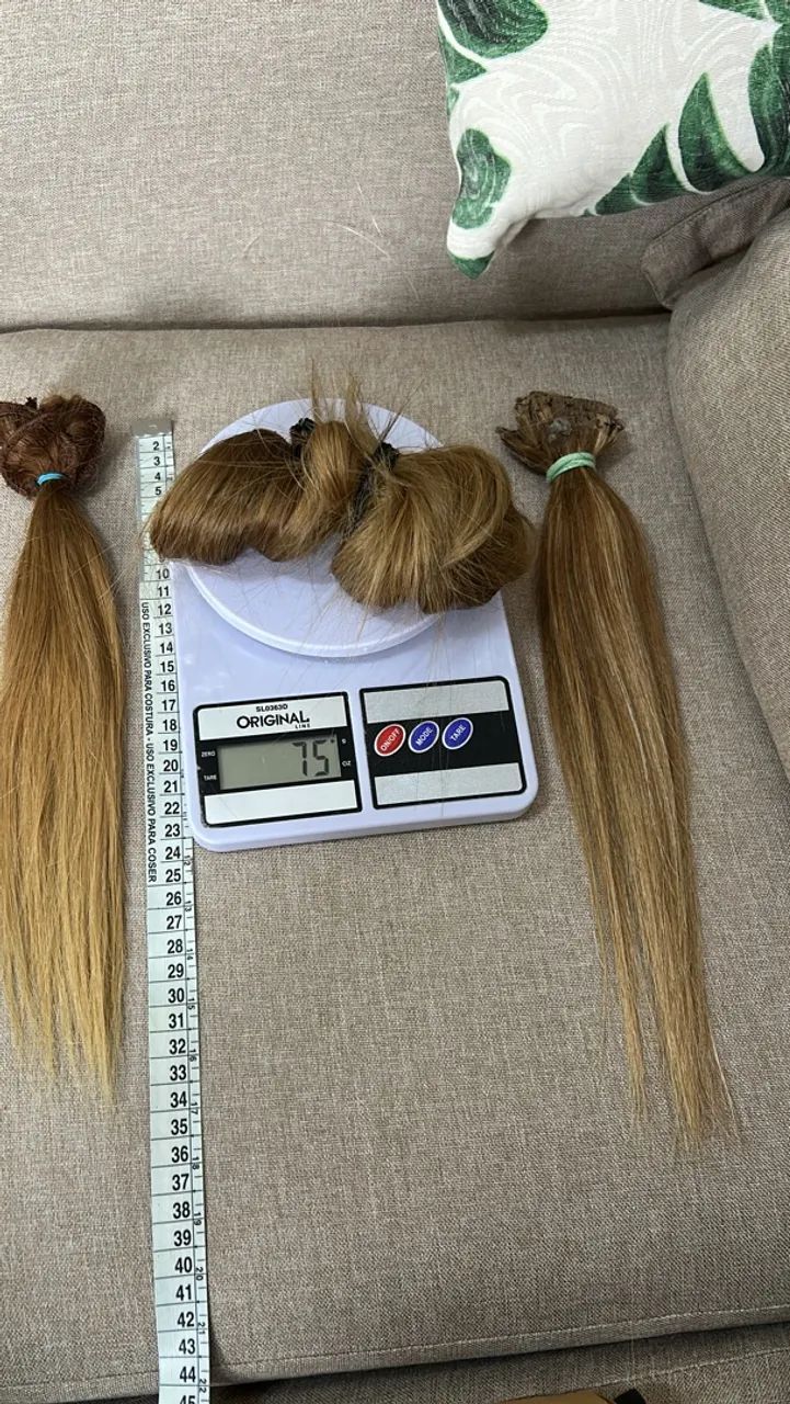 Cabelo humano mel 35 cm 165 gramas  - Foto 5