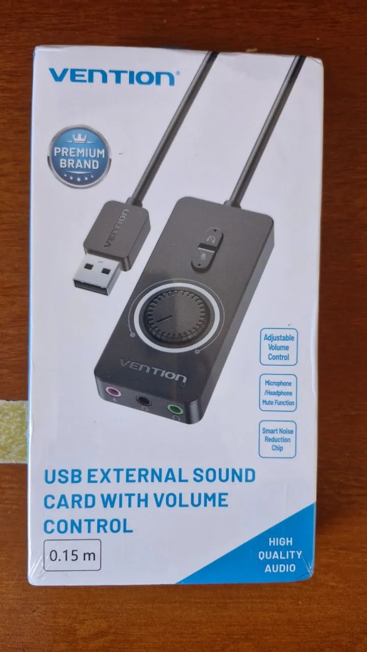 Placa de Som USB Vention - Controle de Volume - Nova/ Lacrada