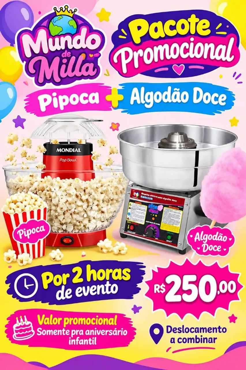 Pipoca e algodão doce 