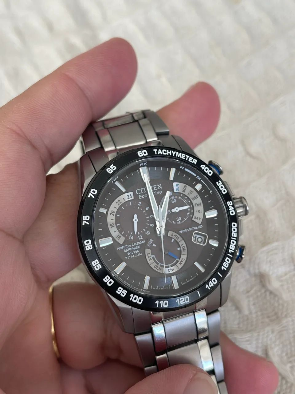 Relógio Citizen Eco-Drive AT4010-50E Titanium - Seminovo - Foto 3