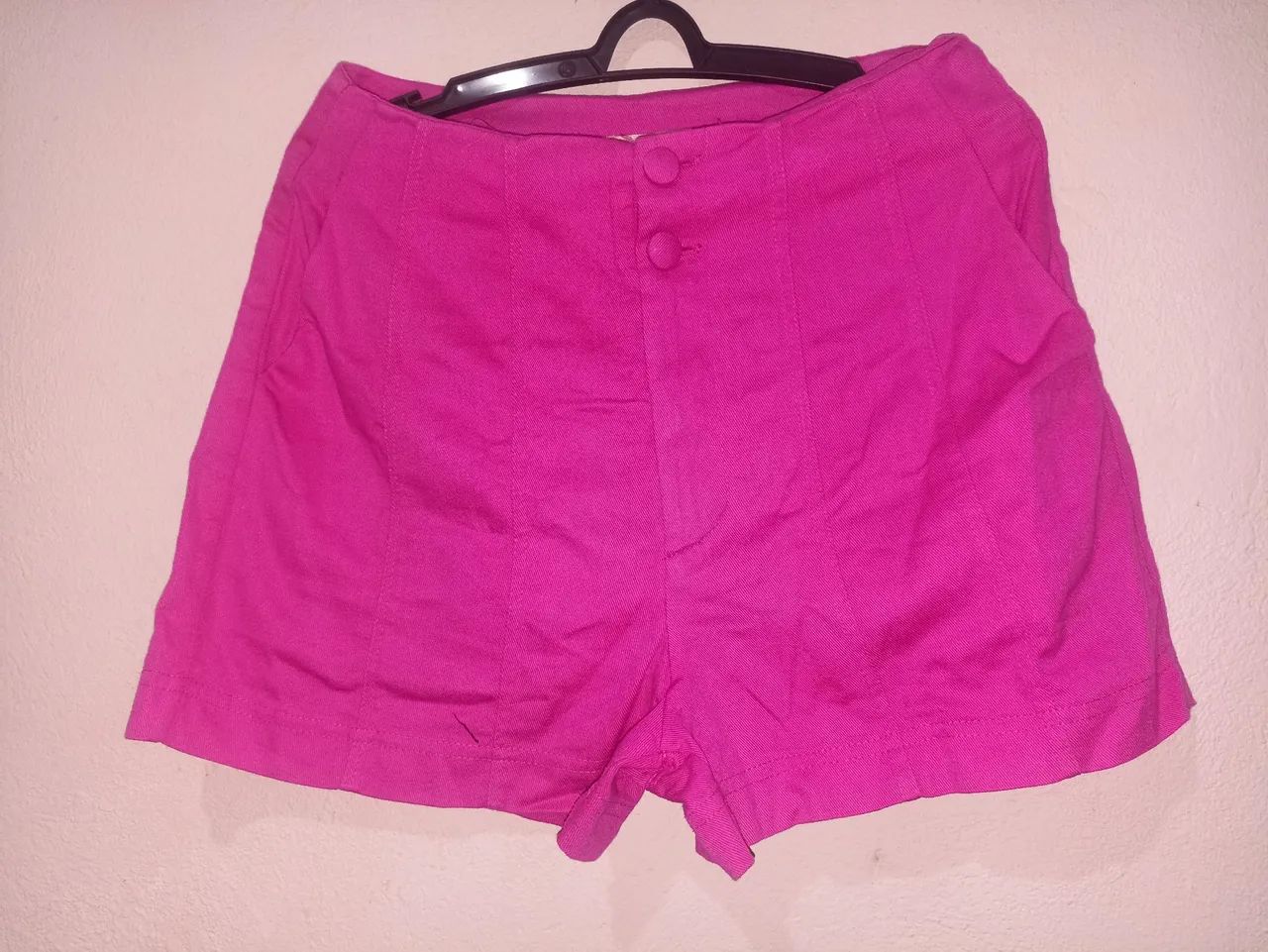 Short Jeans Rosa Feminino M - Foto 5