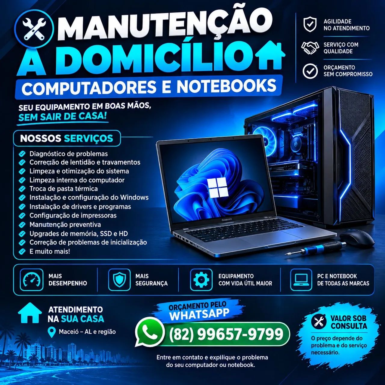 MANUTENÇÃO DE PC E NOTEBOOK A DOMICÍLIO - MACEIÓ