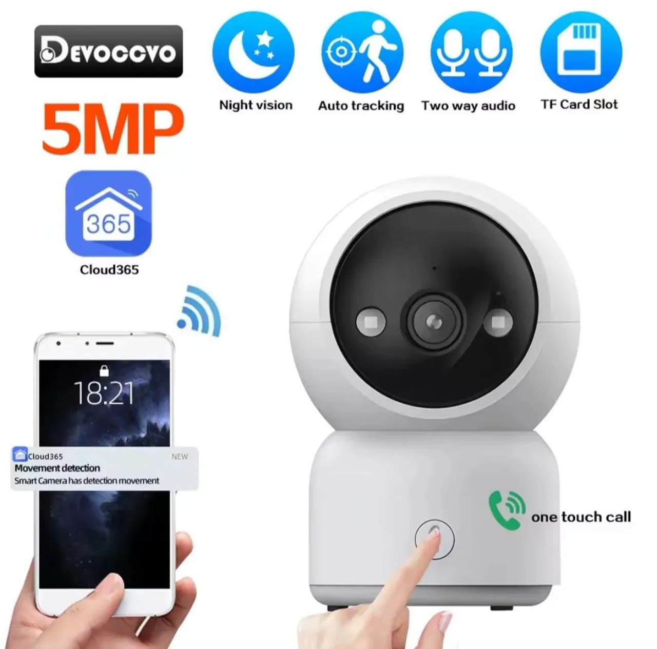Câmera IP Wi-fi Interna com chamada por um toque