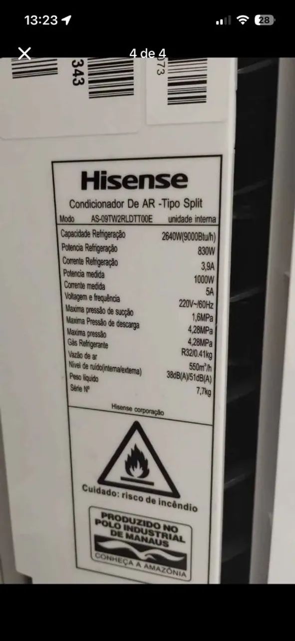 Ar condicionado- Split Hisense 9000 Btu/h