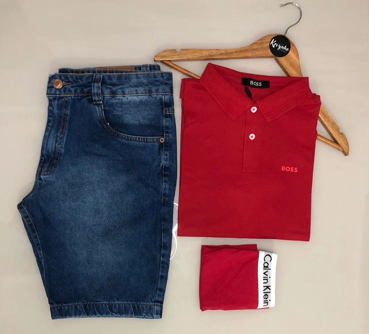 Kit completo (Bermuda Jeans + Polo + cueca  - Foto 5