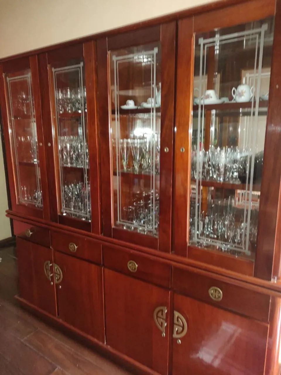 Conjunto mesa jantar 6 cadeiras com cristaleira maciça mogli $6000 - Foto 2