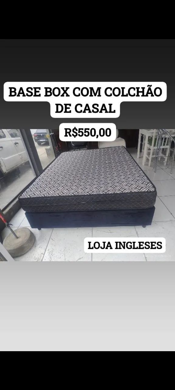 CAMA BOX COM COLCHÃO DE CASAL 