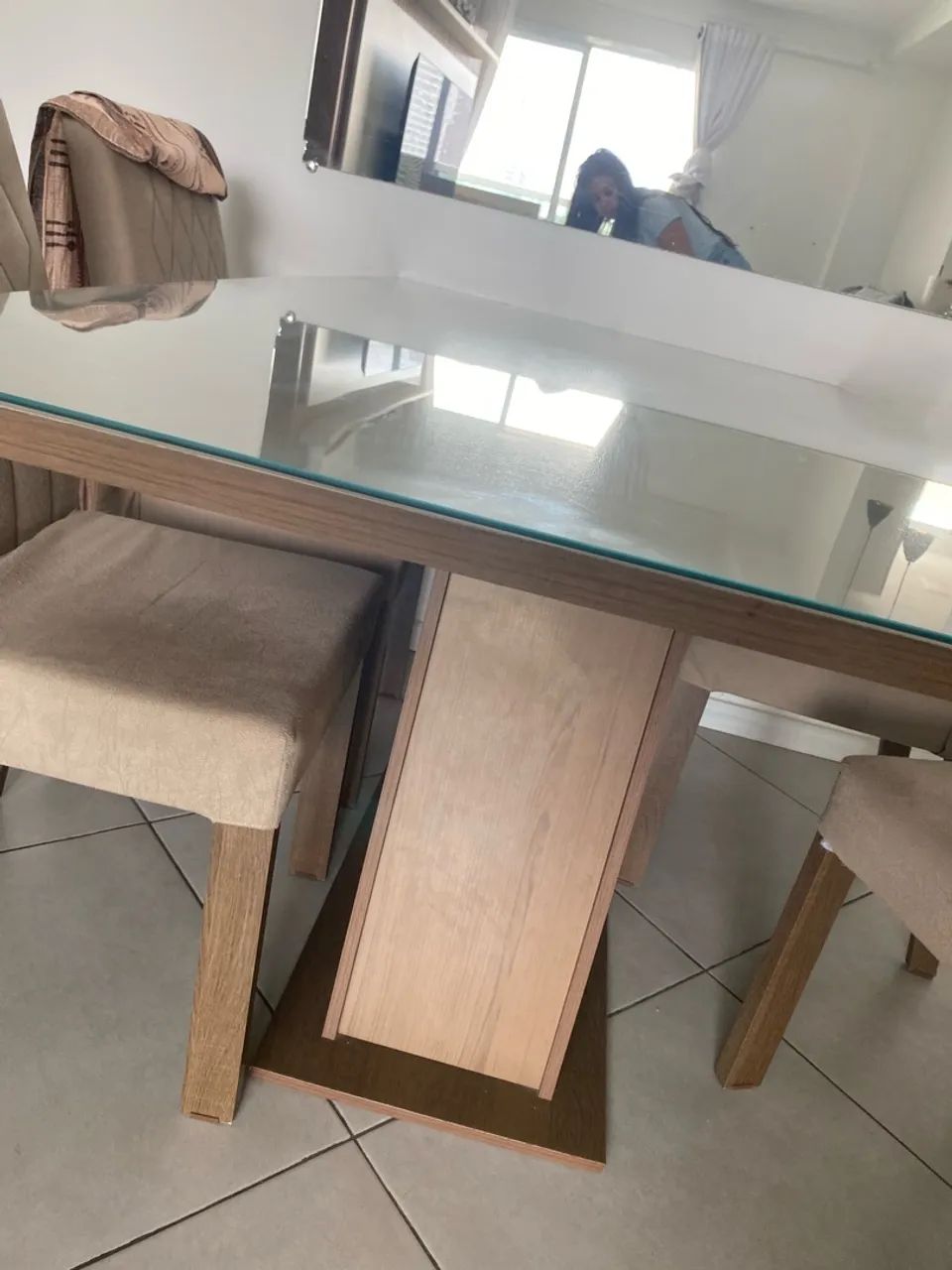 Mesa de 4 cadeiras tampo de vidro  - Foto 4
