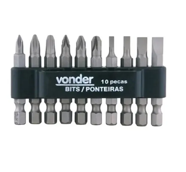 Bits / Ponteira Crv Com 10 Peças Enc. 1/4 - Vonder
