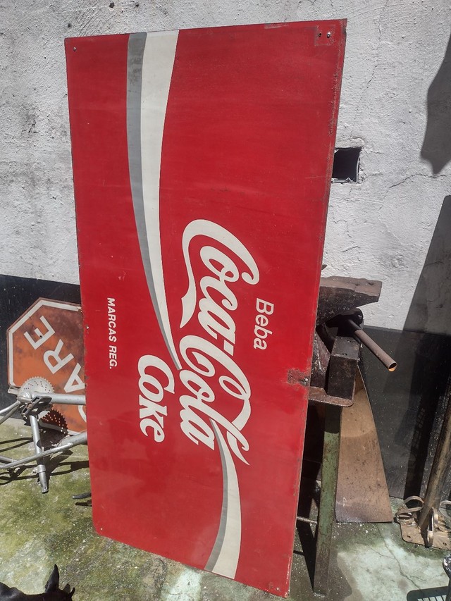 Placa antiga de ferro grande coca cola - Foto 2