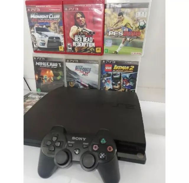 Ps3 Console Super Slim 2 Controles 50 Jogos Gta Minecraft Fifa Pes