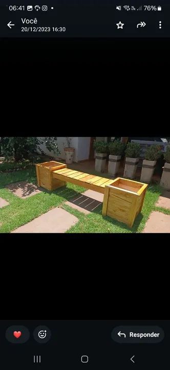 Banco de madeira pinus para jardim 