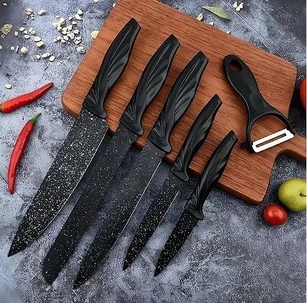 Jogo De Facas Inox 6 Peças Cozinha Churrasco B-Max BM-F989