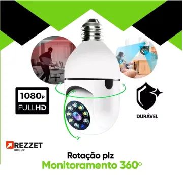 Câmera De Segurança Lâmpada Wifi Com Visão Noturna Interna Externa App Yoosee Espiã 360º  - Foto 2