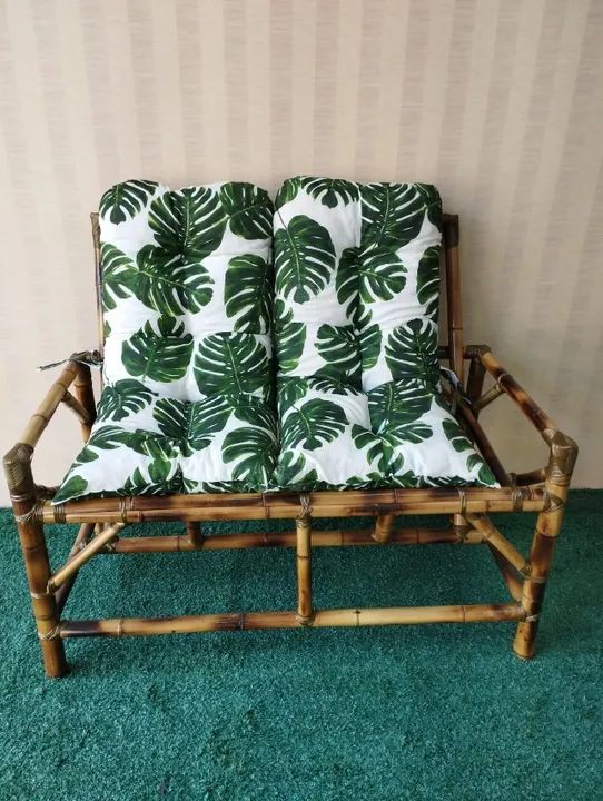 sofá de bambu namoradeira dois lugares varandas jardim