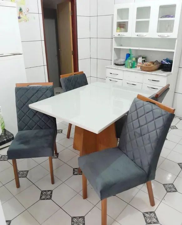 Conjunto Mesa Retangular 120cm (Nova Direto da fábrica) - Foto 2