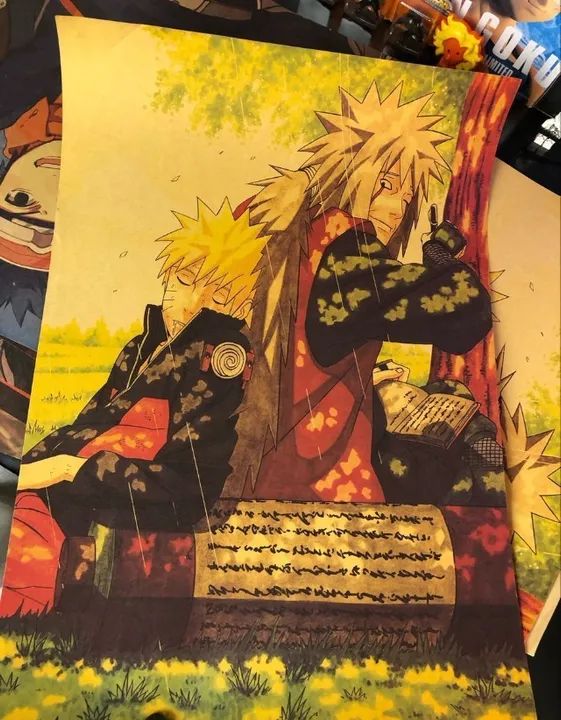 Naruto coleção 5x pôsters grandes - naruto / kakashi hatake / jiraya / minato
