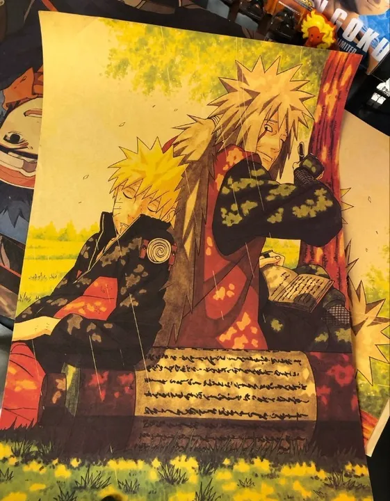 Naruto coleção 5x pôsters grandes - naruto / kakashi hatake / jiraya / minato