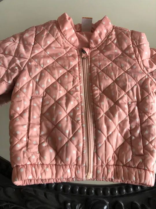 Jaqueta casaco Marisol rosa tam 1P menina nylon chuva frio outono