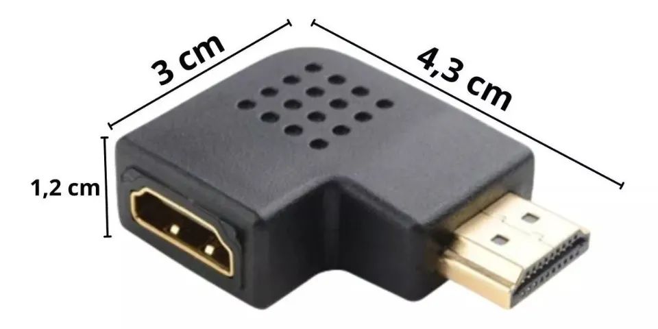 Adaptador Hdmi 90 Graus Em L Hdmi M X Hdmi F Horizontal Loja Coimbra Computadores Entrega - Foto 4