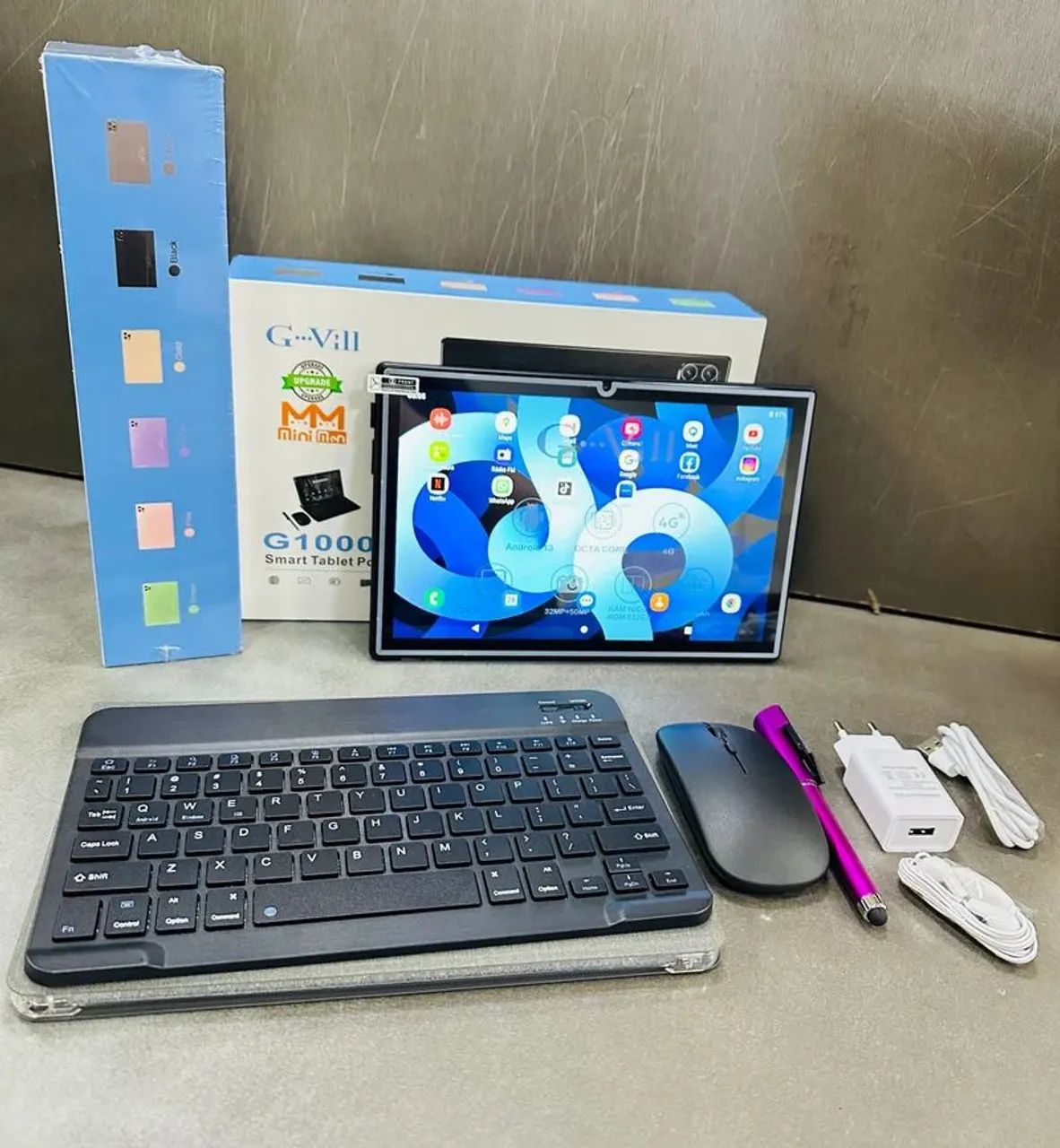 Tablet 10 Polegadas 4G Com Teclado e Mouse 