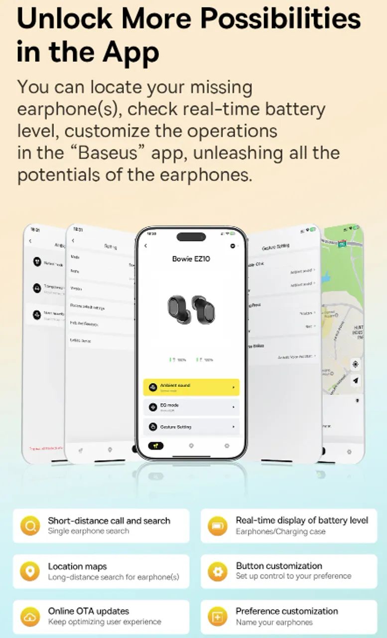 Fone Bluetooth Baseus EZ10 com app Lacrado - Foto 2