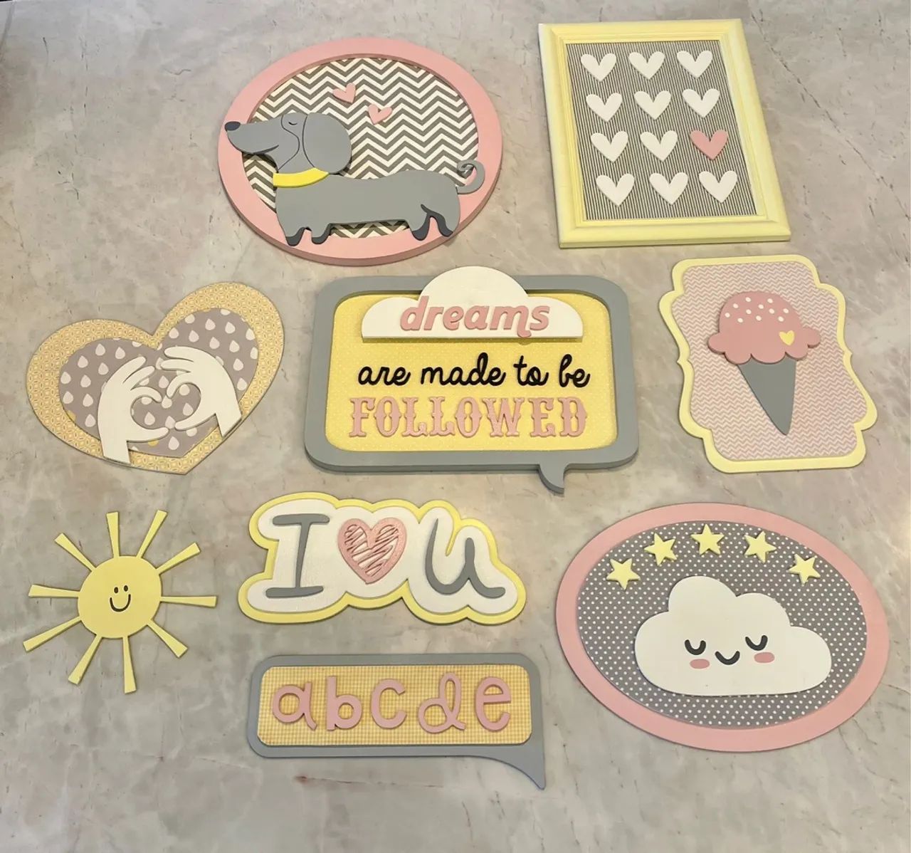 Kit Quadros Decoração Infantil - Menina