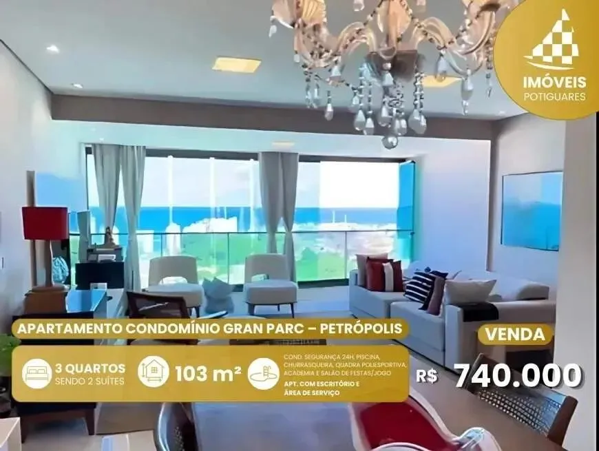 Apartamento à venda, 3 quartos, 2 suítes, 2 vagas, Petrópolis - Natal/RN