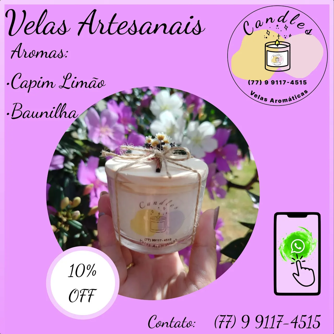 Velas Artesanais Aromáticas
