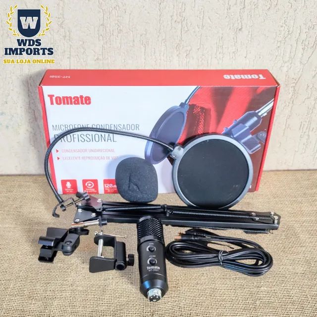 Microfone Condensador Bm 900 Suporte Usb e P2