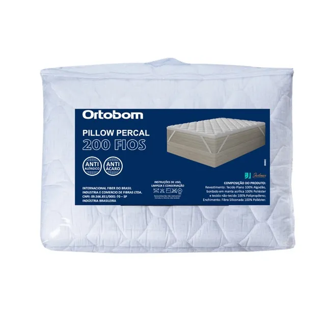 Espuma Extra para cama Pillow Top Percal 200 Fios Ortobom Solteiro, Casal e Queen