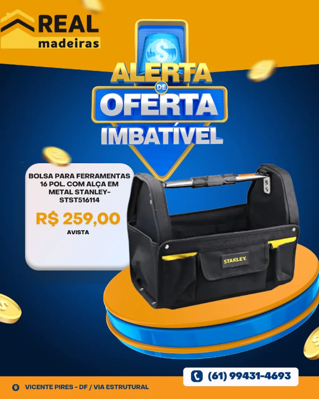 Bolsa para Ferramentas 16 Pol. com Alça em Metal STANLEY-STST516114