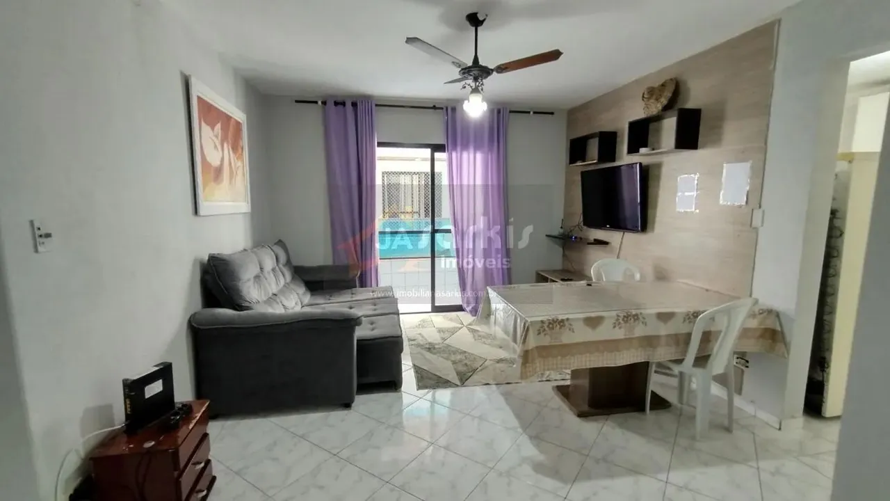 Apartamento para Locação em Praia Grande, Ocian, 2 dormitórios, 1 suíte, 2 banheiros, 1 va