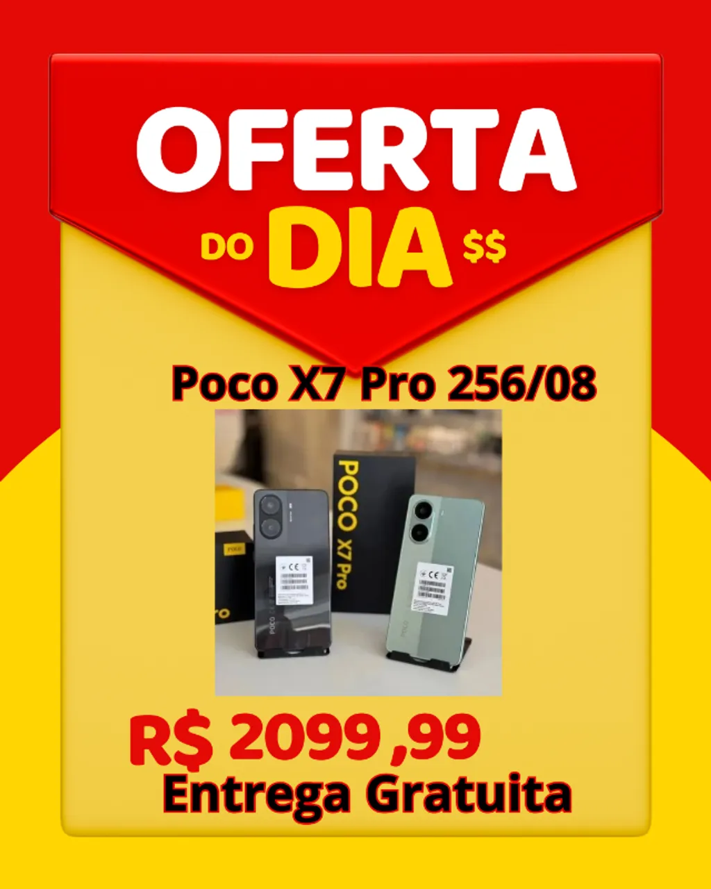 Celular Poco X7 PRO 5G 256GB 8GB Ram Preto Lacrado Versao Global Entrega Gratuita