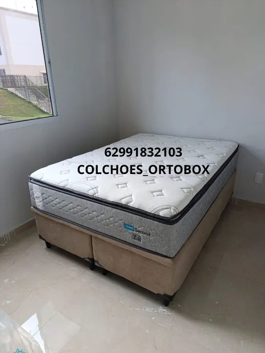Base e Colchão Casal second da probel suporte de 180 kilos de cada lado