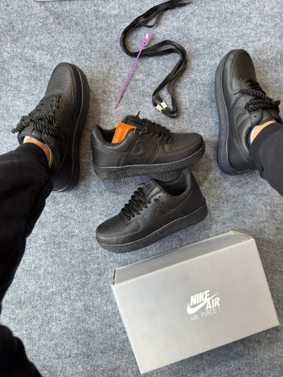 Nike Air Force One Preto Unissex Al Black - Foto 4