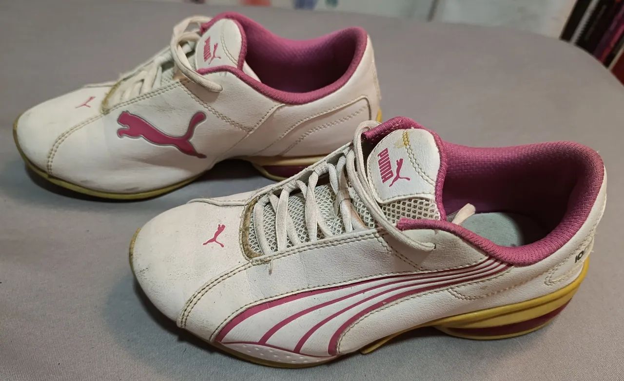 Tênis Puma Sport branco e rosa n.35 - Foto 2