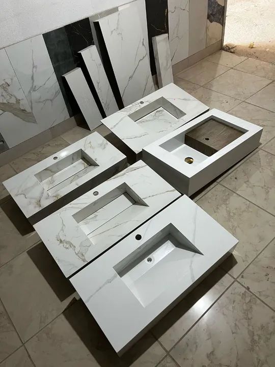 Pia esculpida em porcelanato pronta entrega  - Foto 3