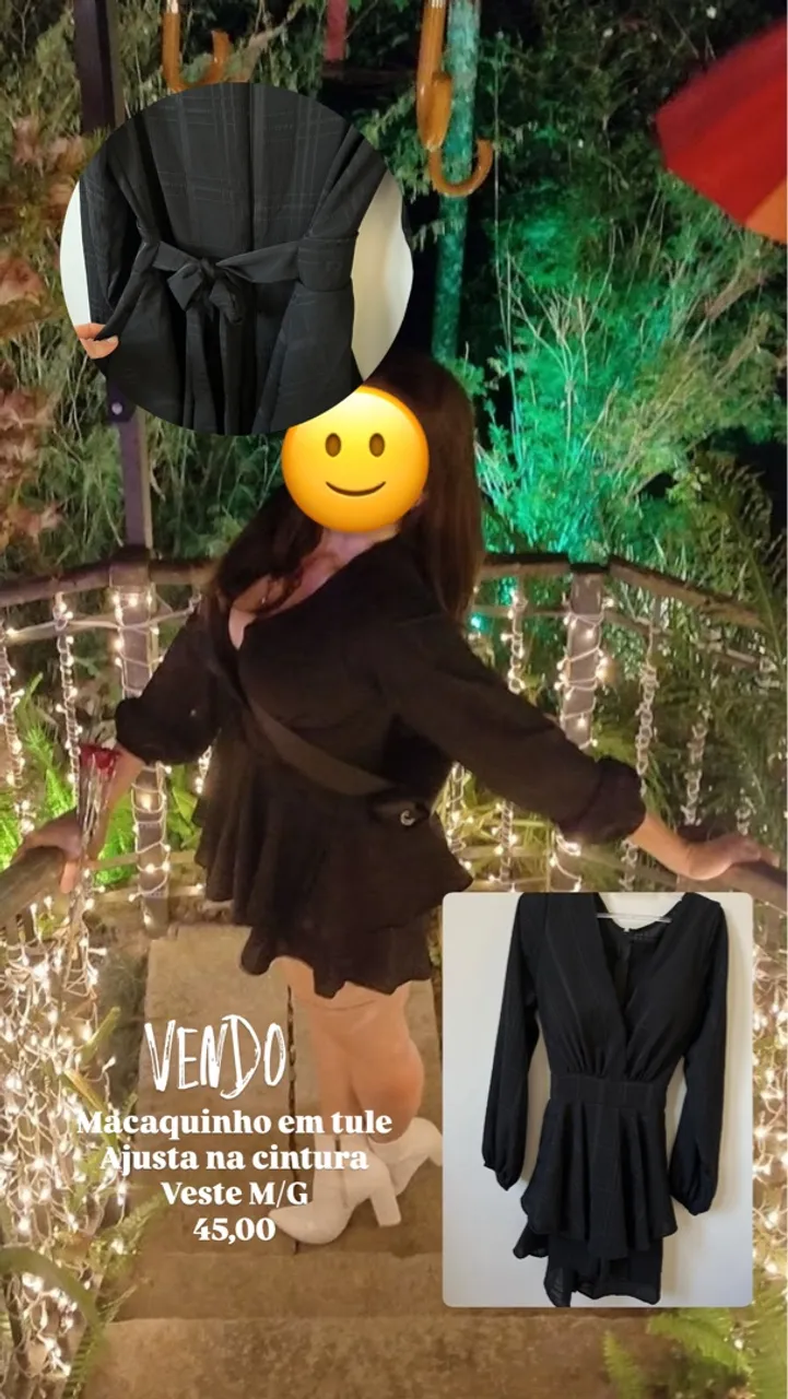 Macacão em tule ajustável na cintura - Veste M/G