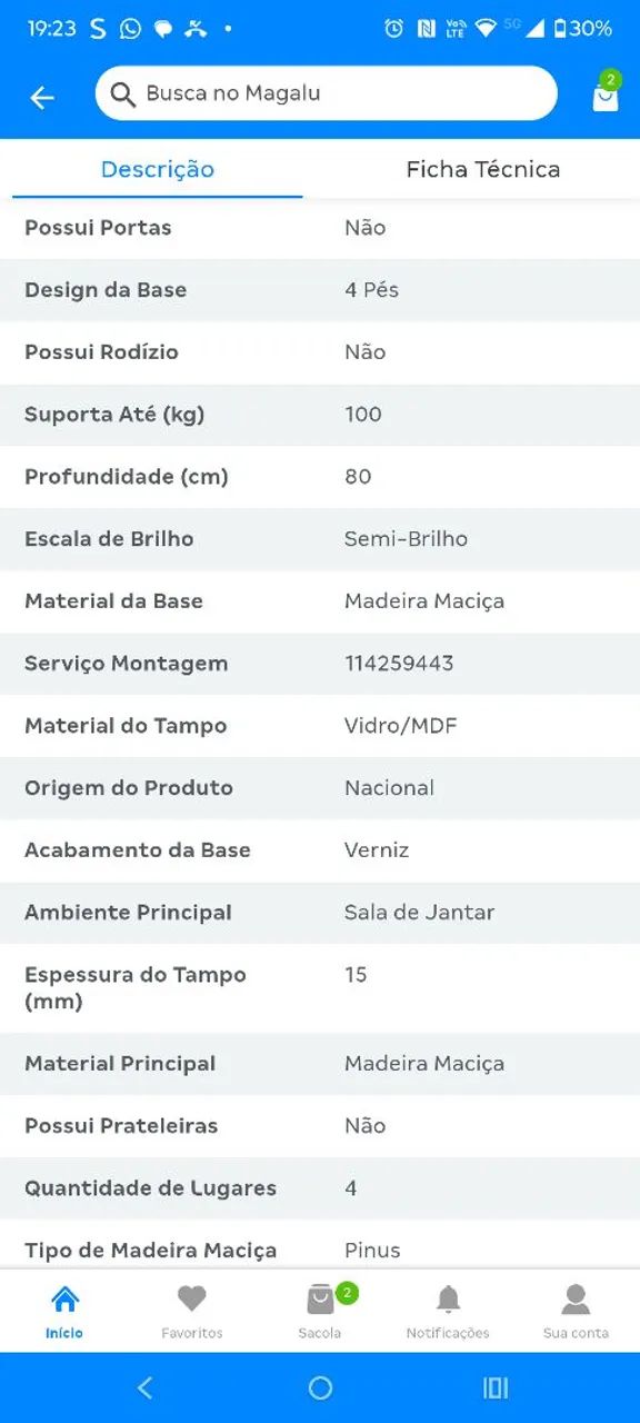 Mesa de Jantar  em madeira com 4 cadeiras - Foto 4