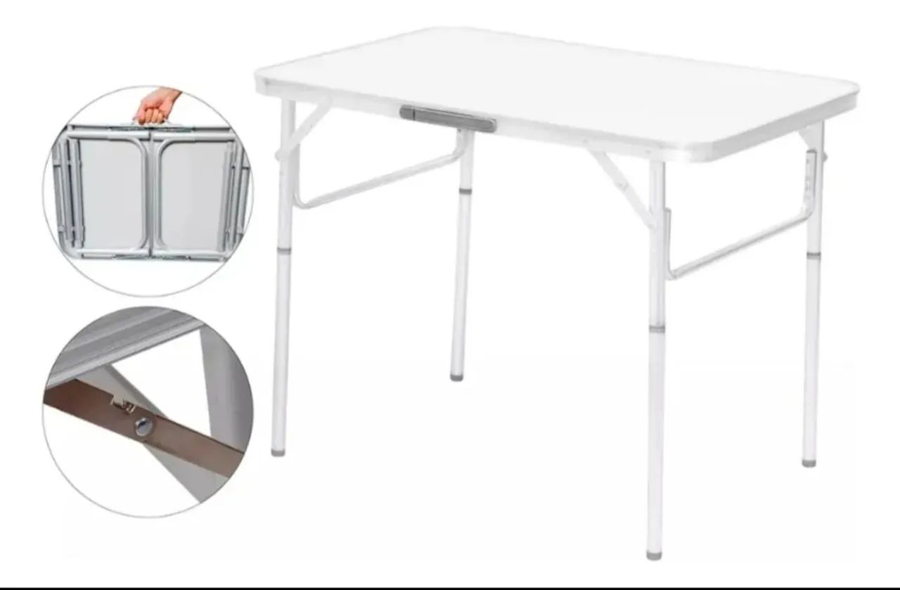 Mesa dobrável 90x60 vira maleta
