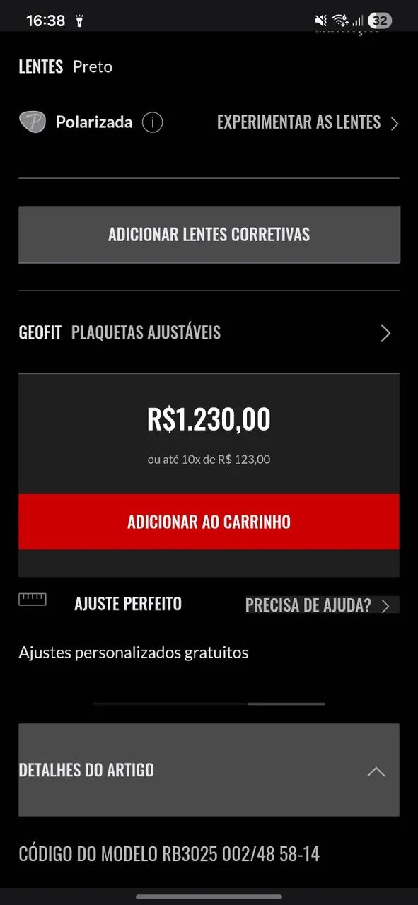 Óculos Ray-Ban Aviator Black - Foto 4