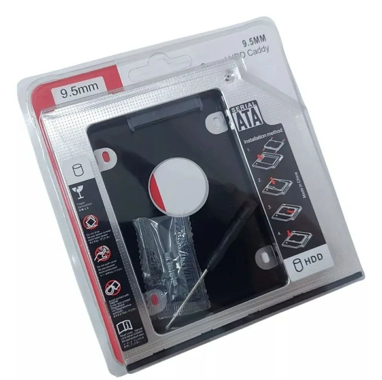 Adaptador Caddy 2º Hd Ssd/dvd P/notebook 9mm 9.5mm<br> - Foto 2