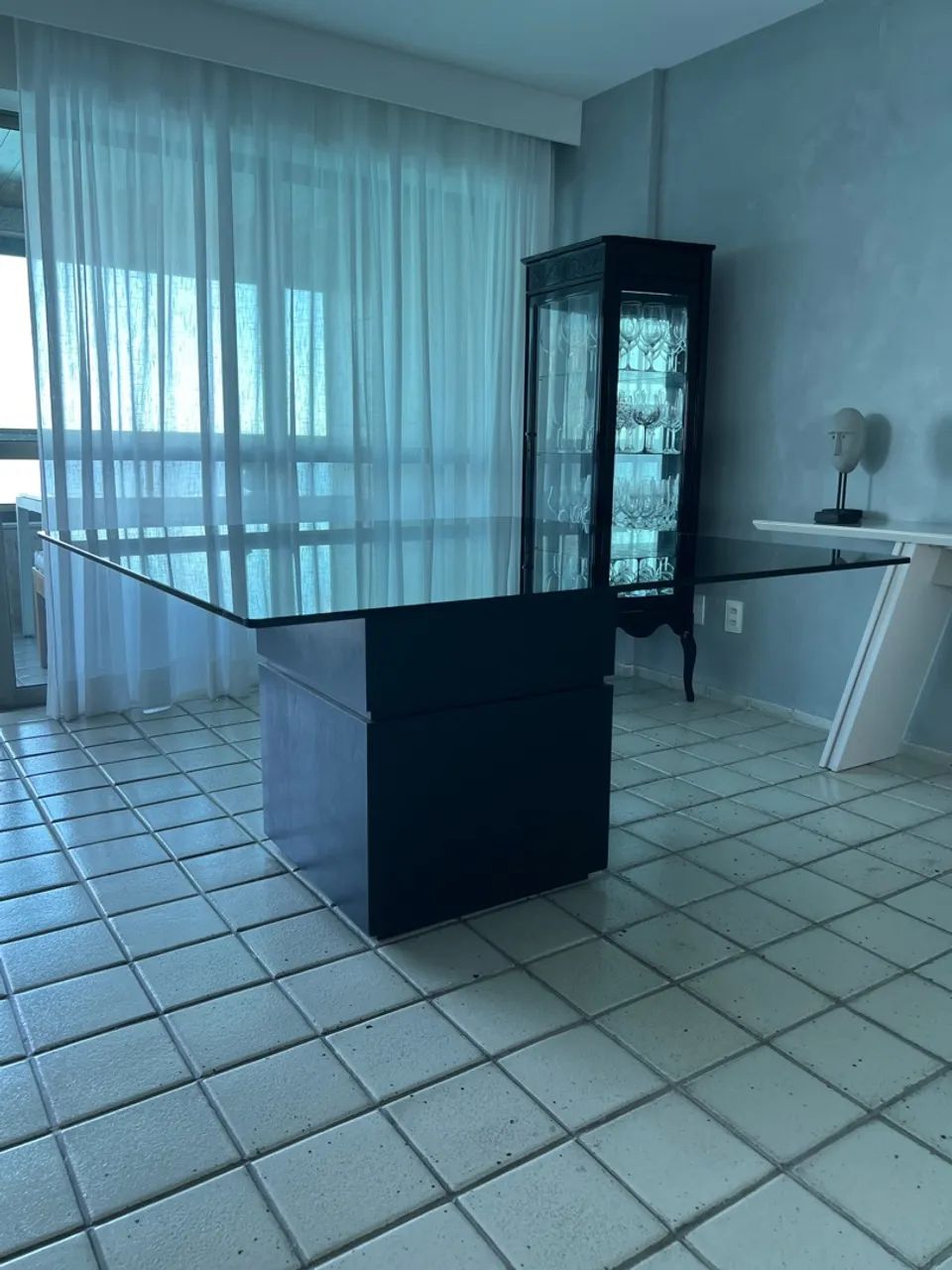 Mesa de Jantar Quadrada de Vidro