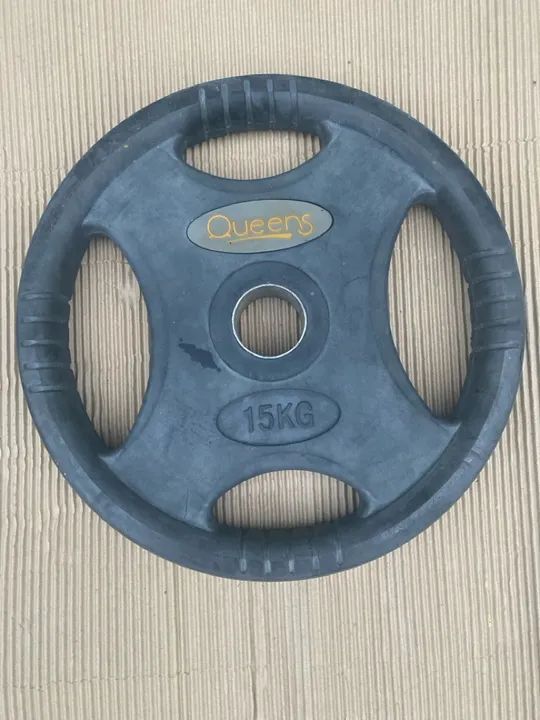 Disco de Ferro emborrachado 15kg Queens