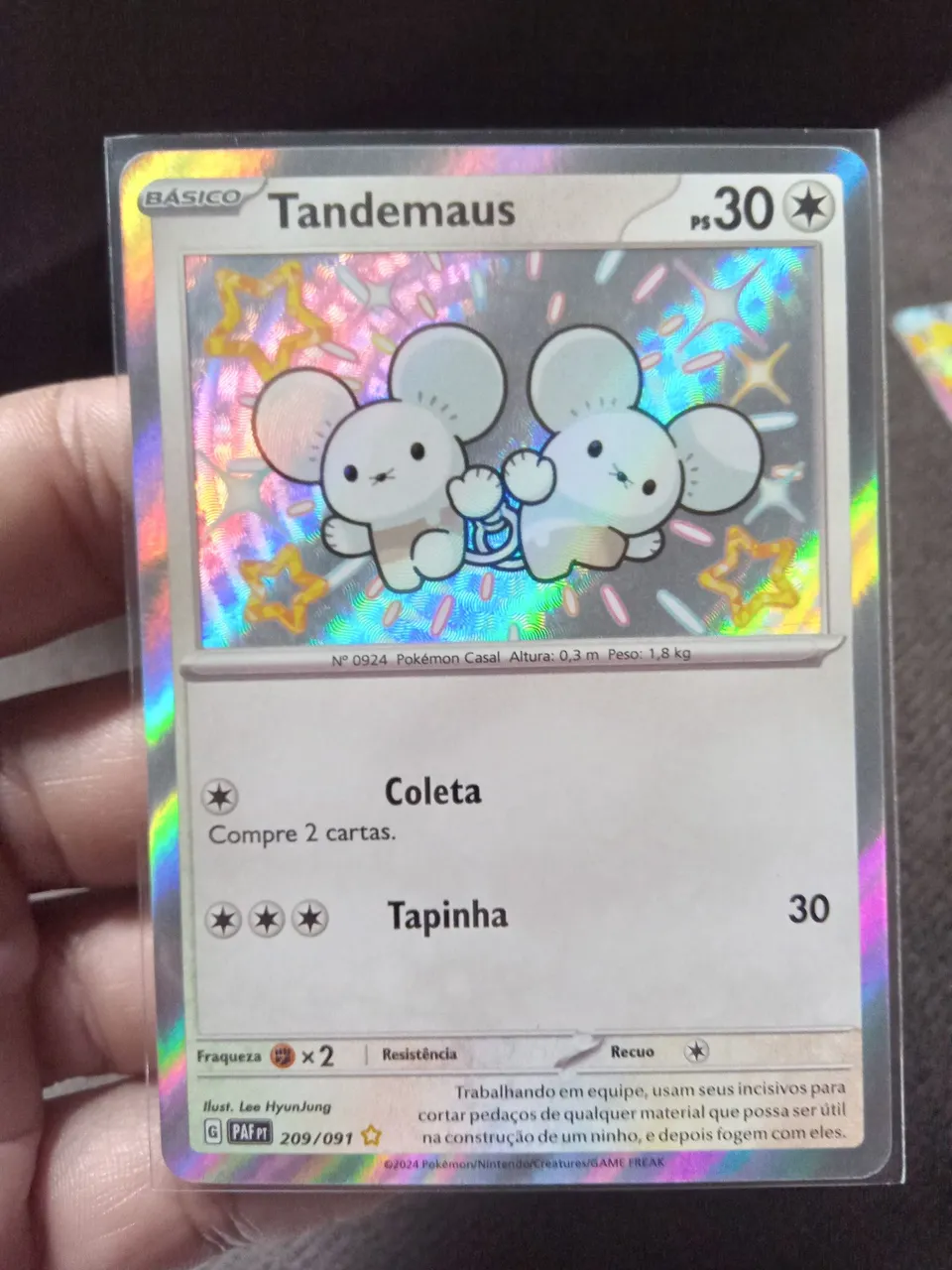 Carta Pokémon tcg Tandemaus baby shiny 209/091 copag PT
