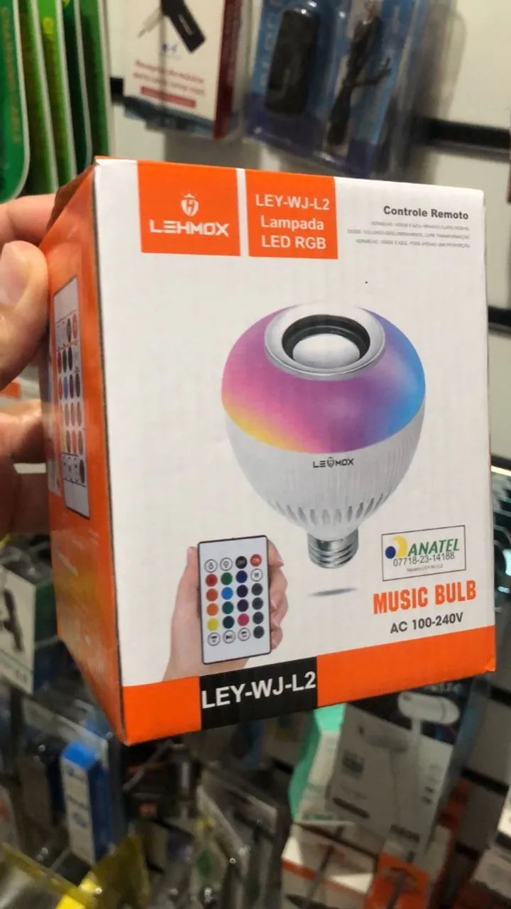 Caixa de som - Lâmpada Musical Led Rgb Bluetooth - Som e Controle