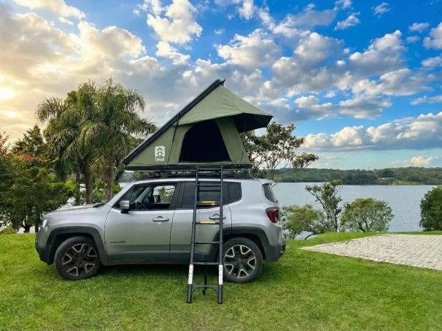Barraca De Teto Automotiva De Casco Rígido Leaf - 2 Pessoas Verde-musgo