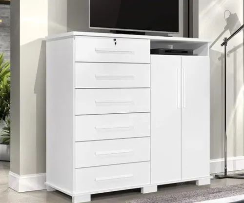 Cômoda 6 Gavetas 2 Portas Off White DIVIDIMOS EM ATÉ 10X SEM JUROS